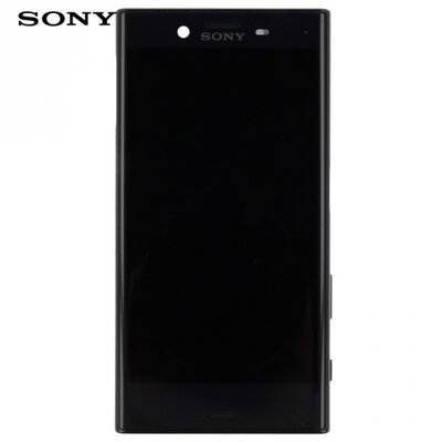 Gyári LCD kijelző komplett panel (kerettel, érintőpanellel) FEKETE [Sony Xperia X Compact (F5321)]