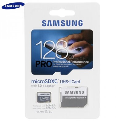 Samsung MB-MG128EA/EU memóriakártya TransFlash 128 GB (microSDHC PRO - Class 10, UHS-3) + SD adapter