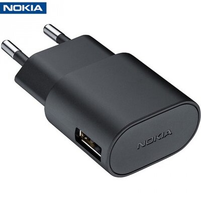 Nokia AC-60 Hálózati töltő USB aljzat (5V / 1000mA, kábel NÉLKÜL) FEKETE