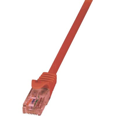 RJ45-ös patch kábel, hálózati LAN kábel, CAT 6 U/UTP [1x RJ45 dugó - 1x RJ45 dugó] 2 m, piros LogiLink CQ2054U