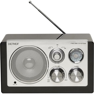Asztali retro rádió, audio bemenettel, fekete színű Denver TR-61