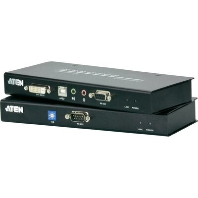 DVI, USB 2.0 KVM extender jelerősítő, jeltovábbító RJ45 csatlakozással 60 m-ig Aten CE600-AT-G