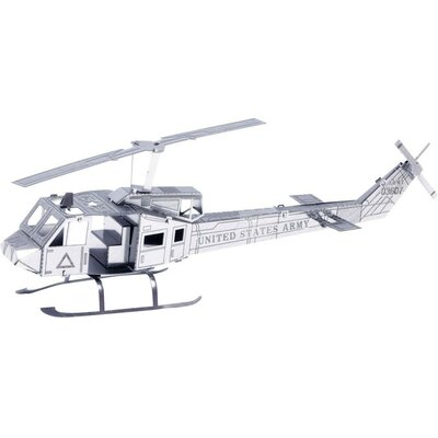 Metal Earth Huey UH-1 katonai helikopter makett, 3D lézervágott fémmodell építőkészlet 502506