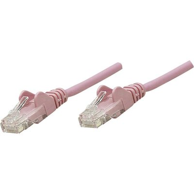 RJ45-ös patch kábel, hálózati LAN kábel CAT 6 S/STP [1x RJ45 dugó - 1x RJ45 dugó] 1 m Intellinet, rózsaszín