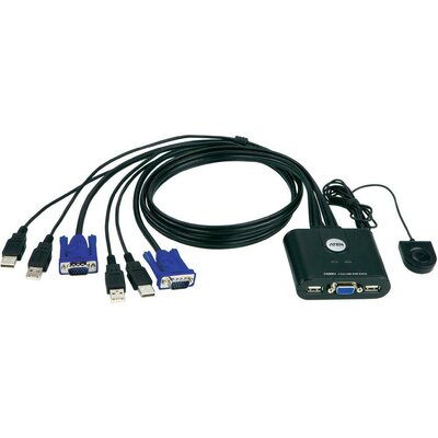 2 portos USB-s KVM switch, (billentyűzet, video, egér) elosztó, VGA kimenettel Aten CS22U-AT