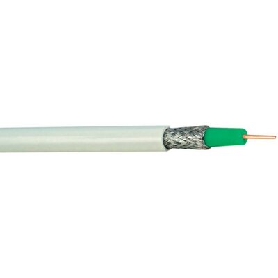 Koaxiális kábel, LKM-95, 100 dB LiYv Fehér, Zöld méteráru Hama