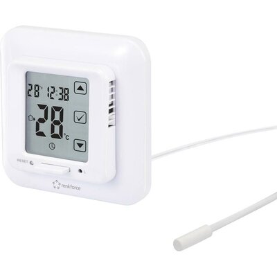 Digitális helyiség termosztát távérzékelővel és érintőképernyővel, napi programmal, 5…45 °C, Renkforce MH-3202