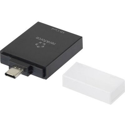 Külső memóriakártya olvasó USB-C, fekete, renkforce CR39e-USB