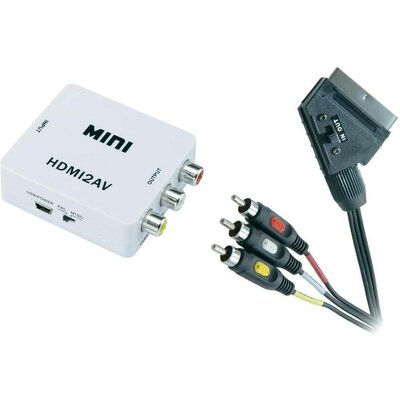 HDMI / RCA konverter [1x HDMI alj - 3x RCA alj] fehér, SpeaKa Professional