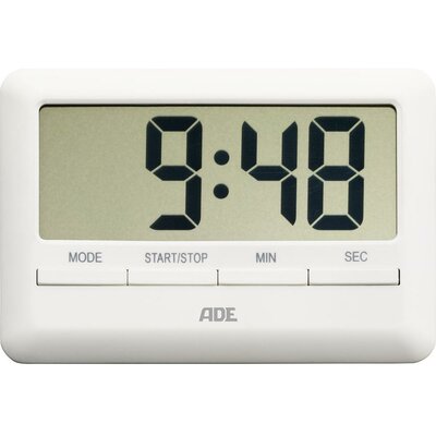 Digitális konyhai időzítő, visszaszámláló óra, 101x70x11 mm, fehér, ADE TD 1600