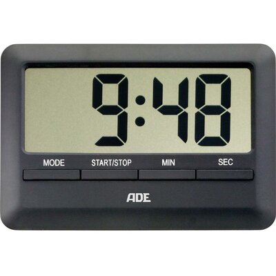 Digitális konyhai időzítő, visszaszámláló óra, 101x70x11 mm, fekete, ADE TD 1601