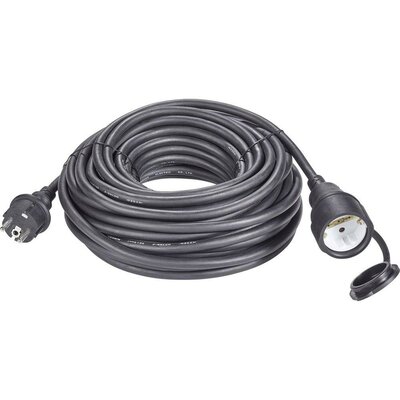 Kültéri hálózati hosszabbító kábel, 10 m 16 A, fekete