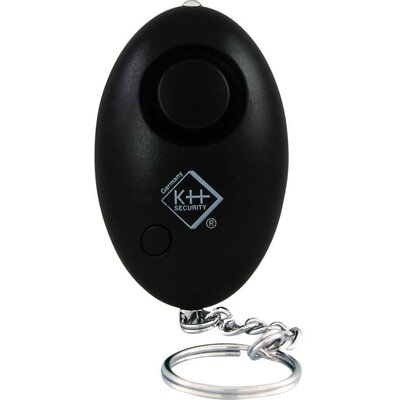 Kulcstartós pánikriasztó, táskariasztó, LED világítással, fekete, kh-security 100103