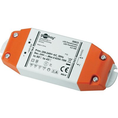 GoobayLED meghajtó LED-transzformátor DC üzem 24 V 0,5 - 15 W30633