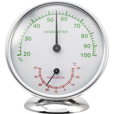 Analóg hőmérő és légnedvesség mérő, alu, renkforce 6510