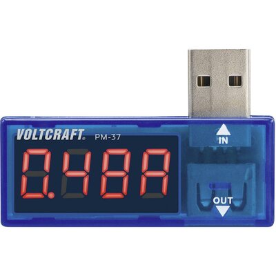 USB-s multiméter, áram és feszültségmérő panelműszer VOLTCRAFT PM-37 CAT I