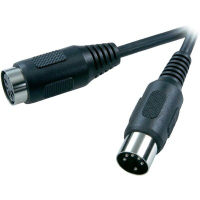 Audio kábel hosszabbító, 5 pólusú DIN dugó/hüvely, 1,5 m, fekete, SpeaKa Professional 50067