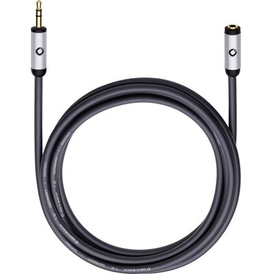 Jack audio hosszabbító kábel [1x jack dugó 3,5 mm - 1x jack alj 3,5 mm] 3 m, fekete, aranyozott Oehlbach