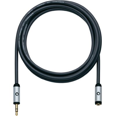 Jack audio hosszabbító kábel [1x jack dugó 3,5 mm - 1x jack alj 3,5 mm] 5 m, fekete, aranyozott Oehlbach