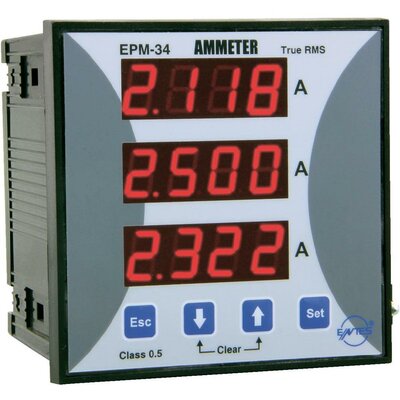 Beépíthető programozható 3 fázisú AC árammérő, ENTES EPM-34-96