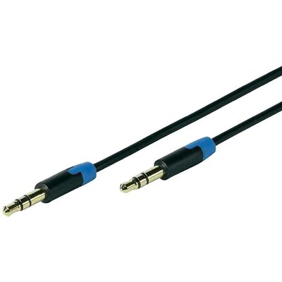 Jack audio kábel, 1 x Jack dugó, 3,5 mm-es - 1x Jack dugó, 3,5 mm-es 0,6 m fekete, aranyozott, Vivanco