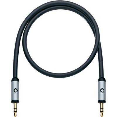Jack audio kábel [1x jack dugó 3,5 mm - 1x jack dugó 3,5 mm] 0,5 m, fekete, aranyozott Oehlbach