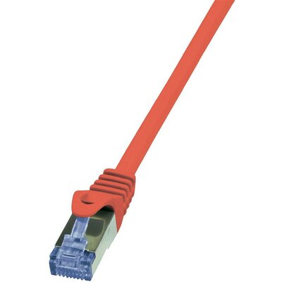 RJ45-ös patch kábel, hálózati LAN kábel, CAT 6A S/FTP [1x RJ45 dugó - 1x RJ45 dugó] 7,5 m, piros LogiLink CQ3084S