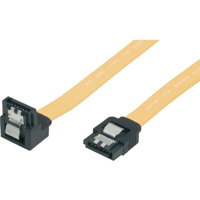 SATA II merevlemez csatlakozókábel, hajlított dugóval [1x SATA alj, 7 pólus - 1x SATA alj, 7 pólus]0,5 m sárga renkforce