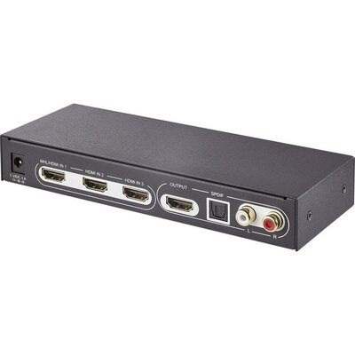 HDMI switch 3 portos Ultra HD audio Extractorral, SpeaKa
