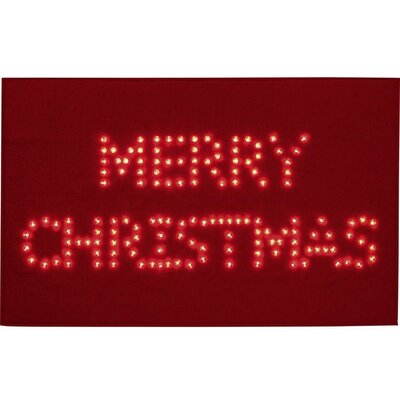 LED-es karácsonyi lábtörlő, Merry Christmas felirattal, piros, Polarlite PDE-05-001