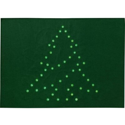 LED-es karácsonyi lábtörlő, fenyő motívummal, zöld, Polarlite PDE-05-001