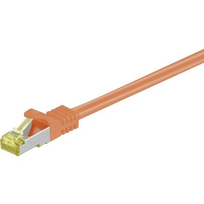 RJ45 Patch kábel, hálózati LAN kábel CAT 7 S/FTP [1x RJ45 dugó - 1x RJ45 dugó] 0.25 m Narancs aranyozott Goobay