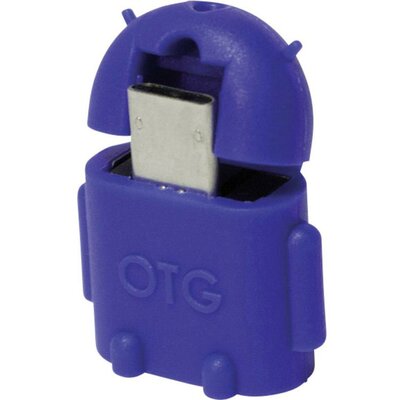 USB - Mikro USB csatlakozó átalakító, OTG funkcióval, kék LogiLink AA0066
