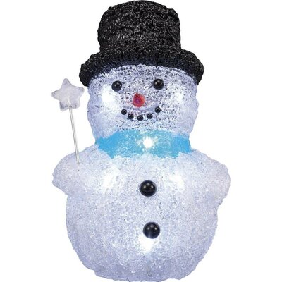 LED-es karácsonyi akril figura, hóember varázspálcával, Polarlite LBA-20-006