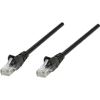 RJ45-ös patch kábel, hálózati LAN kábel CAT 6 U/UTP [1x RJ45 dugó - 1x RJ45 dugó] 1 m Fekete Intellinet