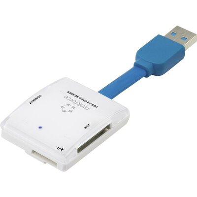 Külső memóriakártya olvasó USB 3.0 fehér, renkforce
