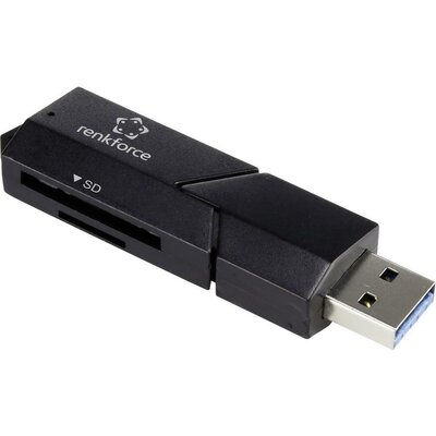 Külső memóriakártya olvasó USB 3.0 fekete, renkforce CR28E