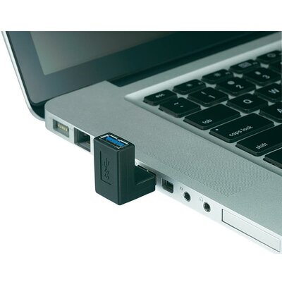 USB 3.0 adapter A-dugóról 90°-ban felfelé hajlított A-hüvelyre, Renkforce
