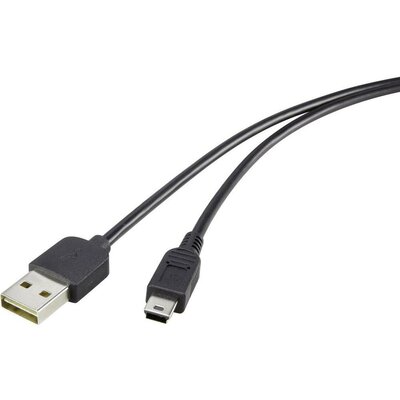 USB 2.0 A/Mini-B csatlakozókábel 1,8 m, megfordítható dugóval