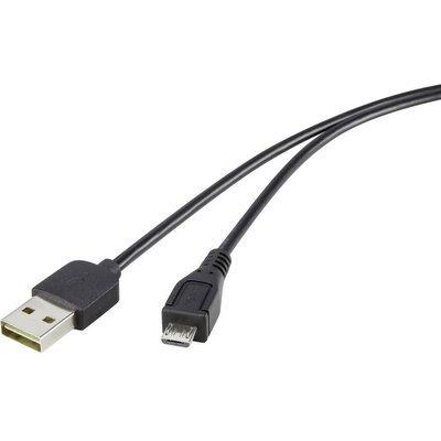 USB 2.0 A/Micro-B csatlakozókábel 1,8 m, megfordítható dugóval