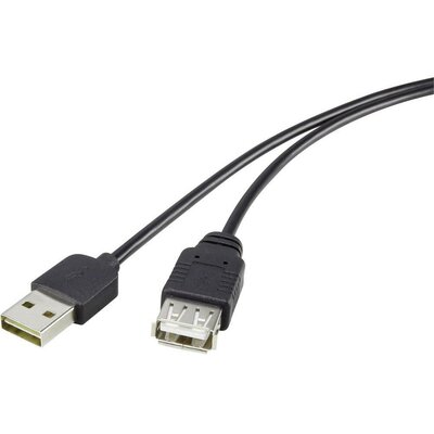 USB 2.0 A/A Renkforce hosszabbítókábel 1,8 m, megfordítható dugóval