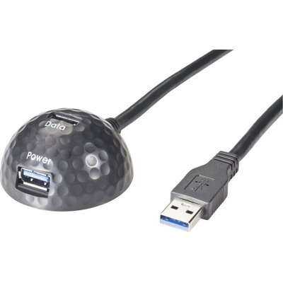 USB 3.0 Hosszabbítókábel [1x USB 3.0 aj - 1x USB 3.0 dugó ] 1.80 m Fekete Renkforce
