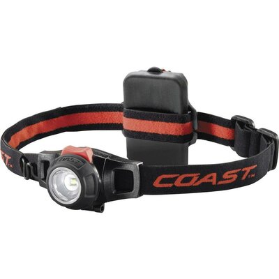LED-es fejlámpa, elemes, 125 g, fekete/piros, Coast HL7 140116