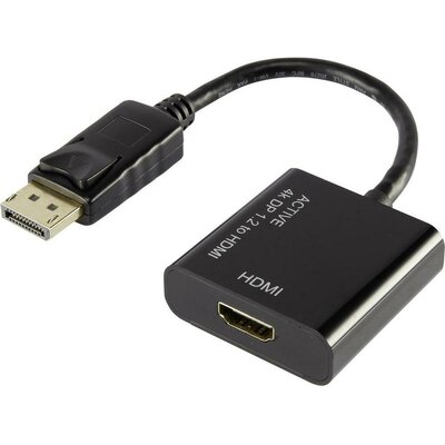 DisplayPort/HDMI adapter [1x DisplayPort dugó - 1x HDMI alj] fekete, aranyozott, renkforce