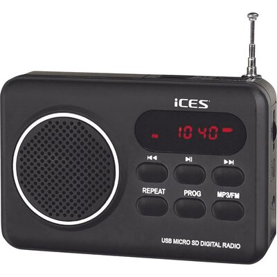Asztali rádió, hordozható táskarádió USB és SD kártya lejátszással ICES IMPR-112