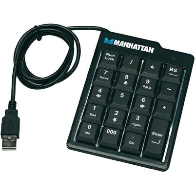 USB-s numerikus billentyűzet Manhattan 176354 Fekete