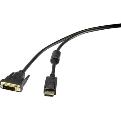 DisplayPort/DVI kábel [1x DisplayPort dugó - 1x DVI dugó 24+1 pól.] 5 m fekete renkforce