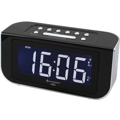 Nagykijelzős digitális ébresztőóra, rádiós ébresztőóra, fekete színű SoundMaster FUR4005