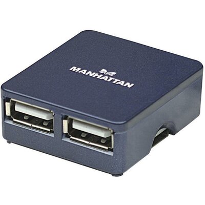 4 portos USB 2.0 hub, kék színű Manhattan 160605