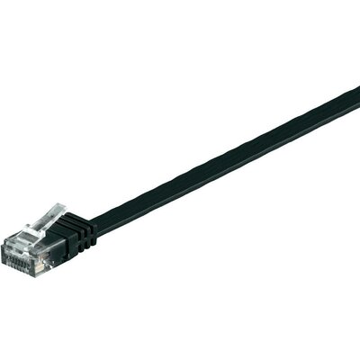 RJ45 Patch kábel, hálózati LAN kábel CAT 6 U/UTP [1x RJ45 dugó - 1x RJ45 dugó] 3 m Fekete Nagy rugalmasságú Goobay